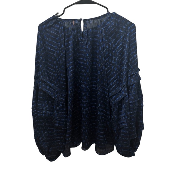 Misa Los Angeles Victoire Shibori Dyed Puff-Sleeve Top Size Small - Picture 3 of 8